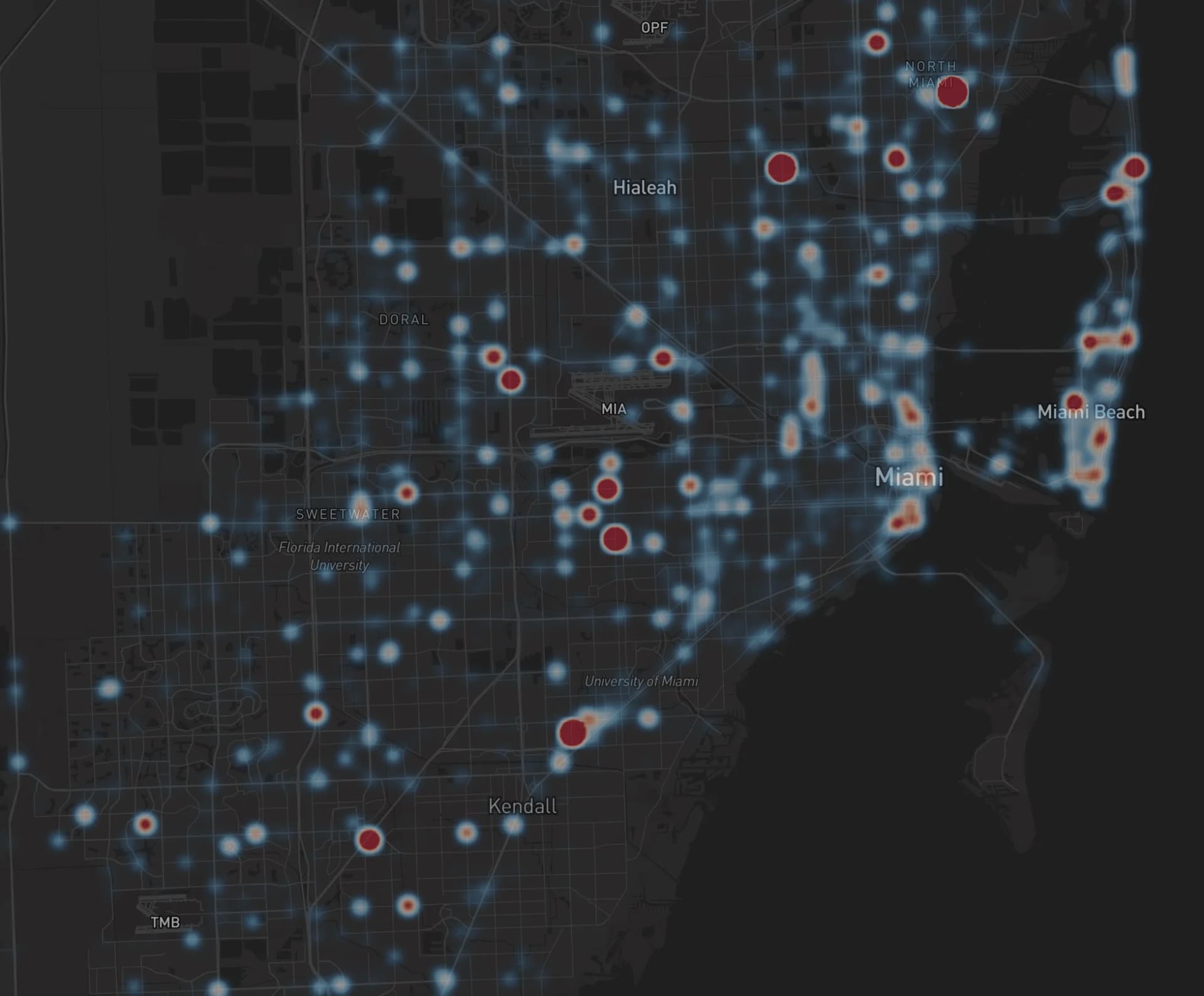 Miami-Dade County traffic ticket defense coverage map showing all areas served including Miami, Hialeah, and Coral Gables